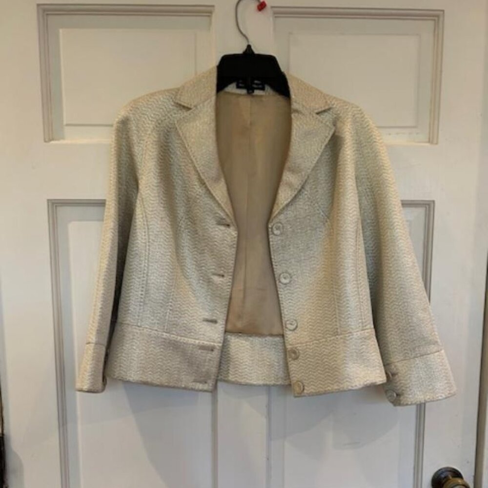 Hilton Hollis Gold Metallic Button Jacket Sz 8